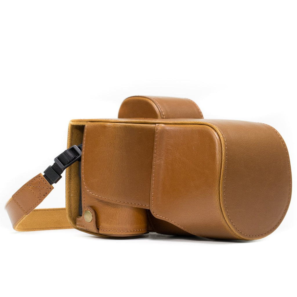  [AUSTRALIA] - MegaGear Sony Alpha A7S II, A7R II, A7 II (28-70mm) Ever Ready Leather Camera Case and Strap, with Battery Access - Light Brown - MG1122