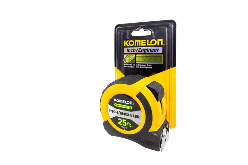  [AUSTRALIA] - Komelon 52425IE; 25' x 1.06" Powerblade II" Engineer Tape Measure; Yellow/Black