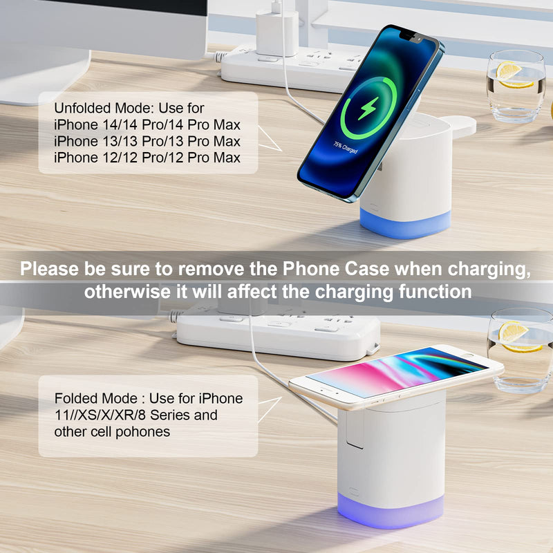  [AUSTRALIA] - 3 in 1 Magnetic Wireless Charger, Mag-Safe Charger 18W Fast Charging for iPhone 14/13/12 Pro Max/Pro/Mini, Wireless Charging Station for AirPods Pro 2/Pro/3/2, iWatch Ultra/8/7/SE (with QC3.0 Adapter)