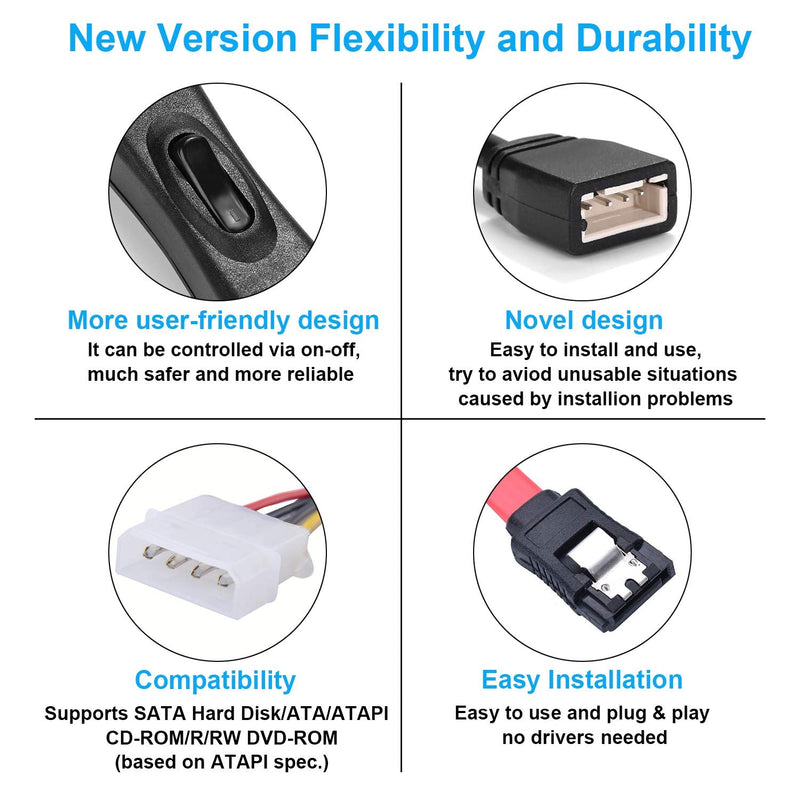  [AUSTRALIA] - AGPtek SATA/PATA/IDE Drive to USB 2.0 Adapter Converter Cable for Hard Drive Disk HDD 2.5" 3.5", Compatible with USB 1.1/2.0/3.0, with External AC Power Adapter Included