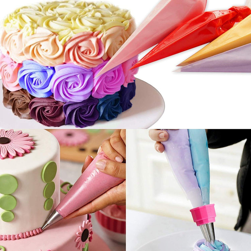  [AUSTRALIA] - Cake Decorating Kits Tools Supplies 69 Pcs Piping Bags & Tips Set 48 Numbered Icing Tips, Pattern Chart & EBook, 3 Pastry Bags, 2 Flower Nails, 3 Couplers Baking Frosting Tools for Cupcakes Cookies