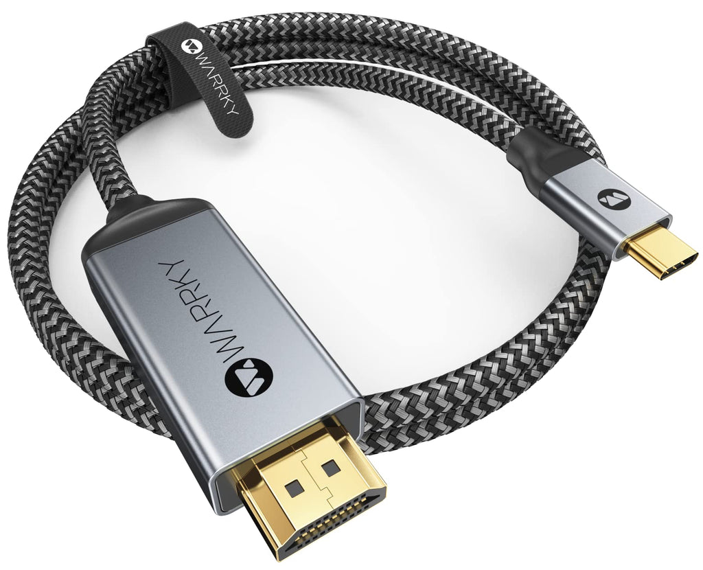  [AUSTRALIA] - Warrky USB C to HDMI Cable 4K, [Anti-Interference Gold-Plated Plugs] 6FT Braided Type C to HDMI Cord Thunderbolt 3/4 Compatible for MacBook Pro/Air, iMac, iPad Pro, Galaxy S20 S10, Surface, Dell, HP