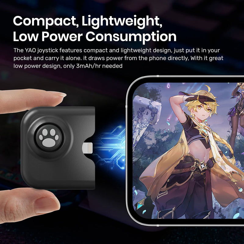 IFYOO Yao L1 PRO Mobile Game Controller Joystick for iPhone (iOS 13.4 or Later, For iOS Mobile Games), Gaming Gamepad Compatible with PUBGG Mobile, Call of Duty Mobile(CODM), Wild Rift, Genshin Impact Black - For iPhone - LeoForward Australia