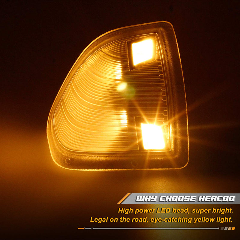  [AUSTRALIA] - HERCOO LED Side Mirror Turn Signal Light Left and Right Lamps Clear Cover Lens for 68302828AA 68302829AA Compatible with 2010-2018 Dodge Ram 1500 2500 3500 4500 5500, Pack of 2