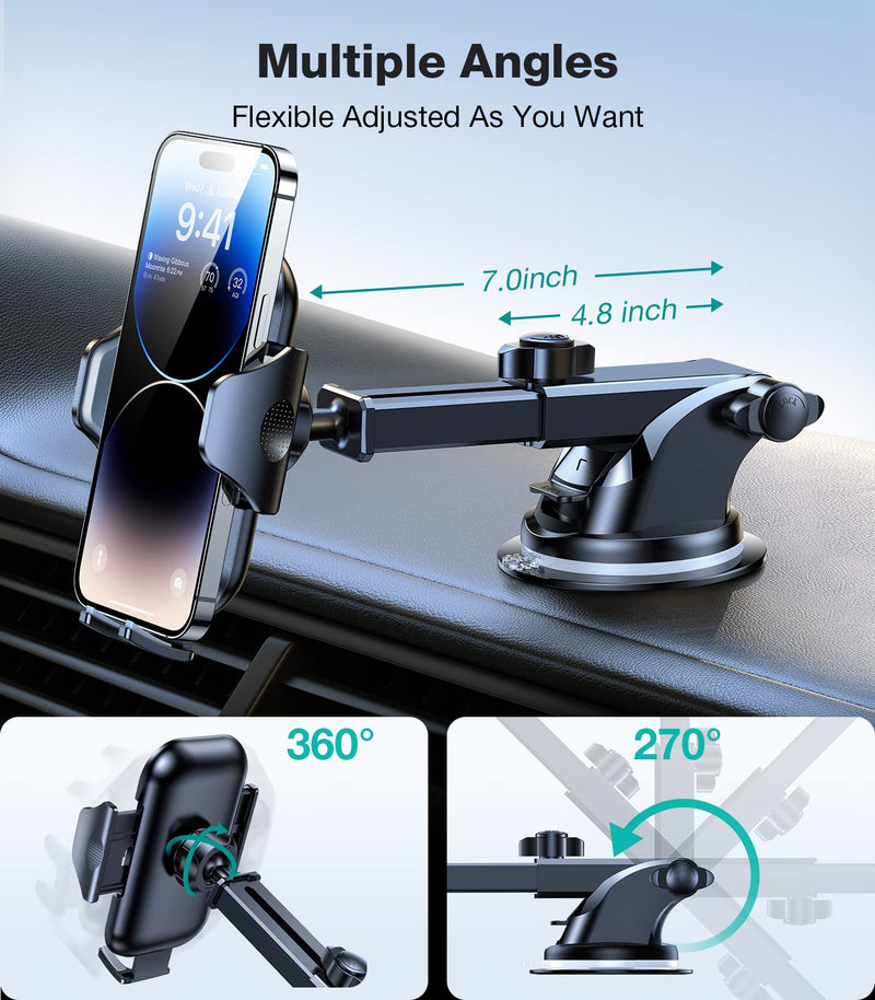  [AUSTRALIA] - VICSEED Phone Mount for Car [Powerful Suction][Thick Cases & Big Phones Friendly] Universal Car Phone Holder Mount Dashboard Windshield Air Vent Cell Phone Holder Car for iPhone 14/13/12 Big Phone Friendly