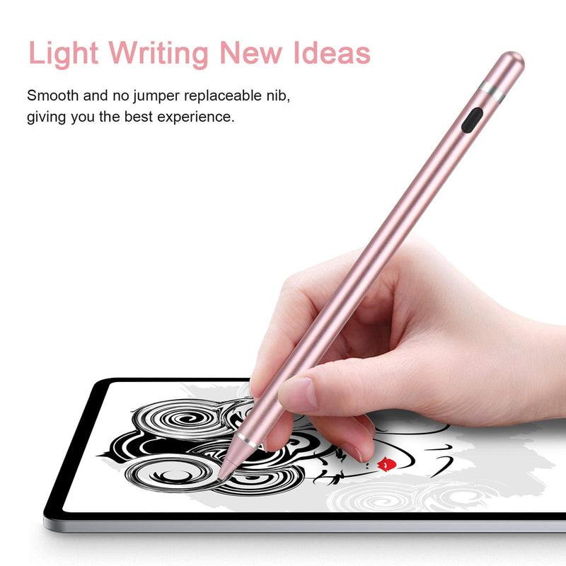 Stylus Digital Pen for Touch Screens, Active Pencil Fine Point Compatible with iPhone iPad and Other Tablets for Handwriting and Drawing (Rose) Rose - LeoForward Australia