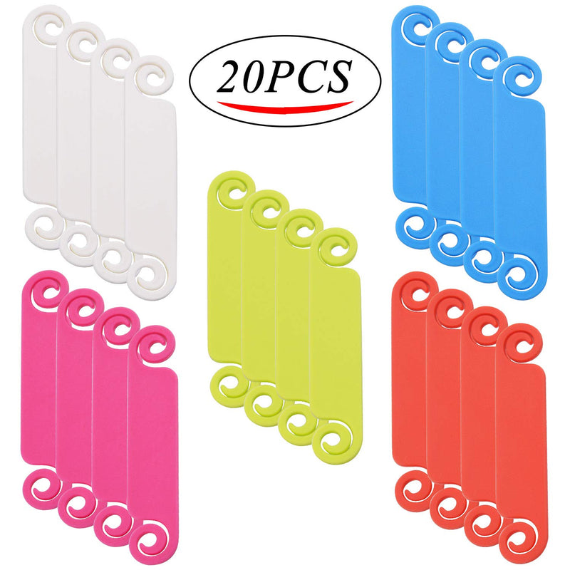  [AUSTRALIA] - Cable Tags, 20 Pieces Multicolored Cable Management Labels Write on Wire Cord Markers Identification Tags for USB Computer Phone Charger