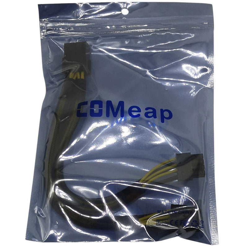  [AUSTRALIA] - COMeap GPU VGA PCIe 8 Pin Female to Dual 2X 8 Pin (6+2) Male PCI Express Power Adapter Braided Y-Splitter Extension Cable 9-inch(23cm) Sleeved x1pcs
