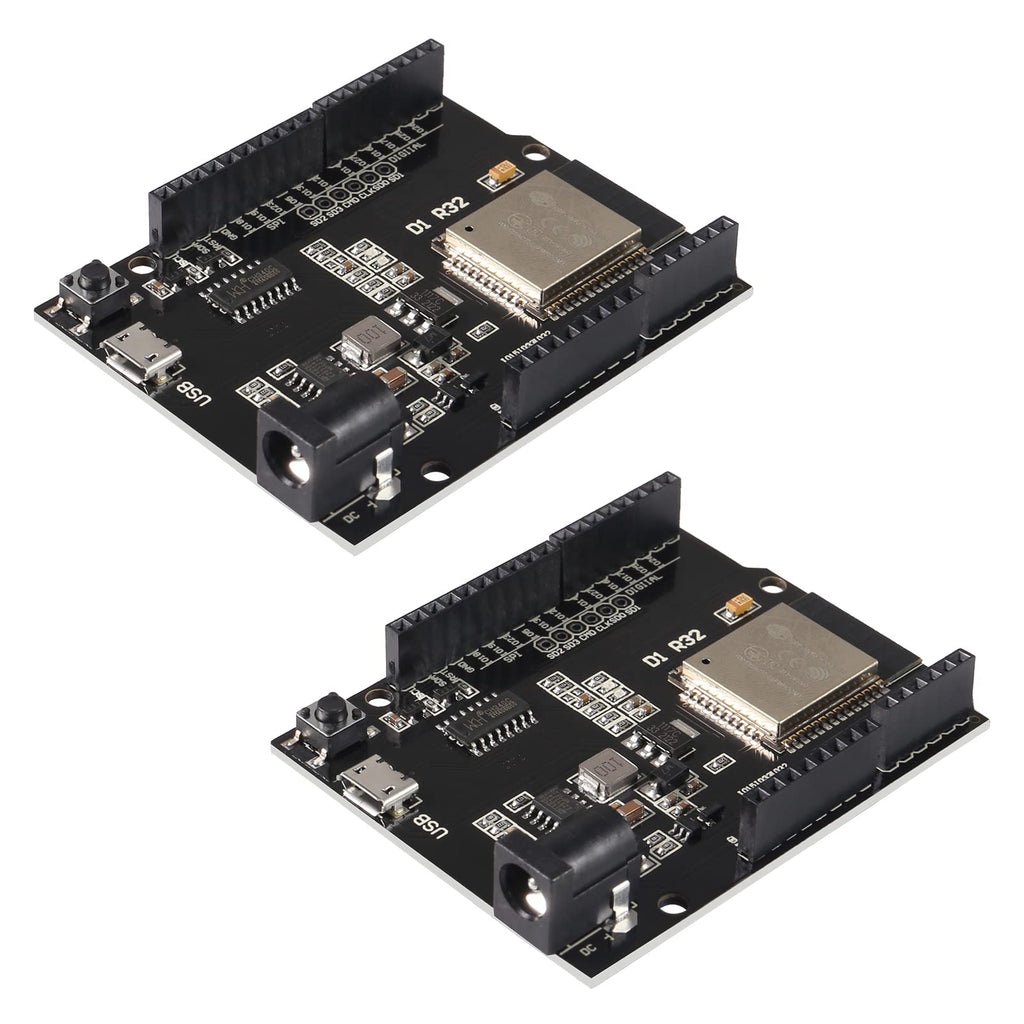  [AUSTRALIA] - DWEII 2 Pack ESP32 for Wemos D1 Mini for Arduino UNO R3 D1 R32 WiFi Wireless Bluetooth Development Board CH340 4M Flash with Micro USB for Arduino