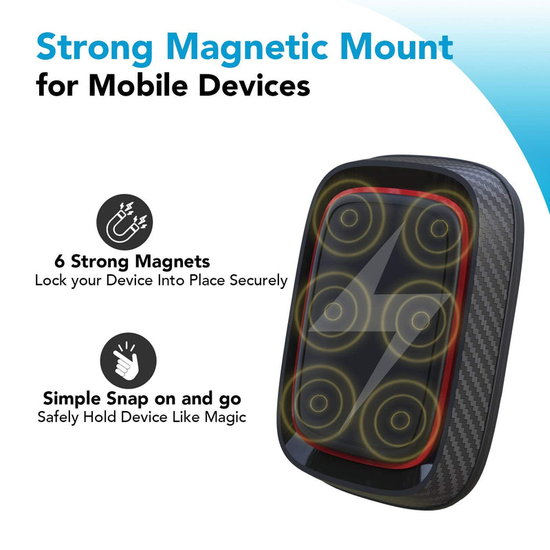  [AUSTRALIA] - APPS2Car Magnetic Car Phone Holder Mount with 6 Strong Magnets, Windshield Phone Magnetic Holder, Suction Cup Phone Holder for Car, Dashboard Magnet Holder, fit Most Smartphones & Mini Tablets