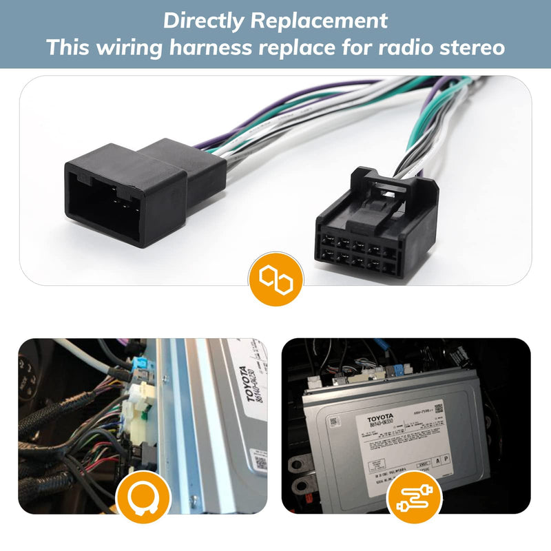  [AUSTRALIA] - NuIth Add an Amplifier Subwoofer Adapter Interface to Factory OEM Car Radio Select for Toyota Tacoma Corolla Tundra 2019-2021 w/Remote Turn on Wire 2 Channel RCA Line Output Converter Non JBL System