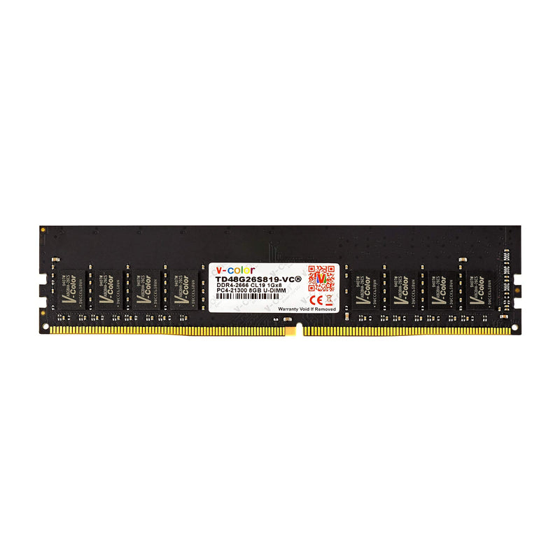  [AUSTRALIA] - v-Color DDR4 8GB (8GBx1) 2666MHz (PC4-21300) CL19 Standard Desktop Computer PC Ram Memory Module Non ECC Unbuffered DIMM 1.2V(TD48G26S819-VC) 8GB(8GBx1)-2666MHz Standard-Single Channel U-DIMM