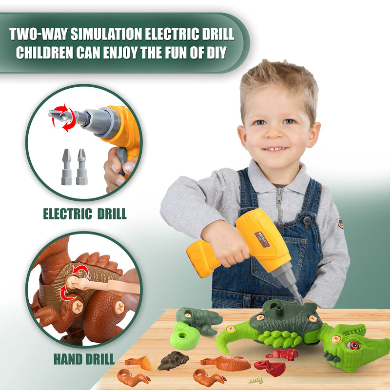 Sanlebi Toy for 4 5 6 Year Old Boys Take Apart Dinosaur Toys for Kids Building Toy Set with Electric Drill Construction Engineering Play Kit STEM Learning for Boys Girls Age 3 4 5 Year Old - LeoForward Australia