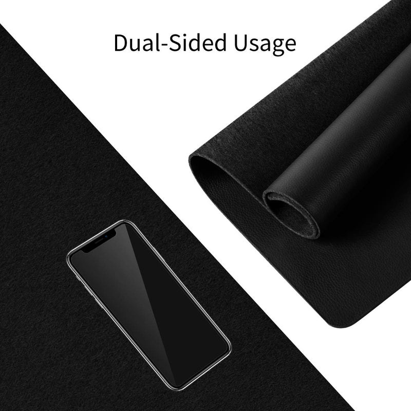 Luosu Multifunctional Office Desk Pad, Ultra Thin Waterproof PU Leather Mouse Pad, Dual Use Desk Writing Mat for Office/Home (Black, 31.5''15.7'') Black 31.5''*15.7'' - LeoForward Australia