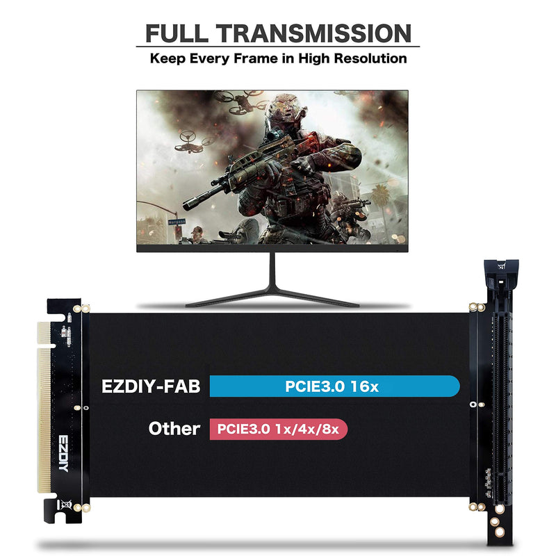  [AUSTRALIA] - EZDIY-FAB New PCI Express 16x Flexible Cable Extension Port Adapters, High Speed PCIE Riser Cable 90 Degrees, Fit with FD R6 Case -20cm 20cm
