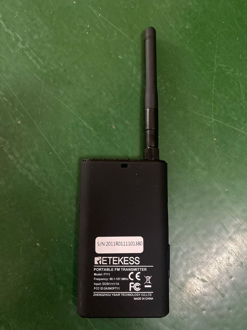  [AUSTRALIA] - Retekess FT11 FM Transmitter,Portable FM Broadcast Transmitter for Church with Microphone, Rechargeable FM Radio Stereo Station for Drive-in Movie,Parking Lot,Support TF Card AUX Input