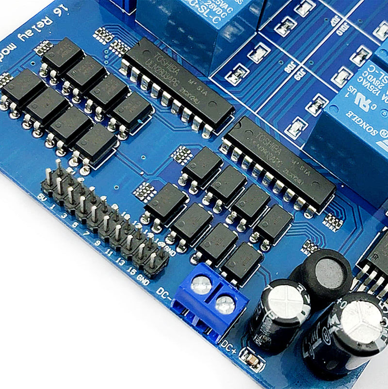 [AUSTRALIA] - DEVMO 12V 16-Channel Relay Interface Board Module Optocoupler LED LM2576 Power Compatible with Ar-duino DIY Kit PiC ARM AVR