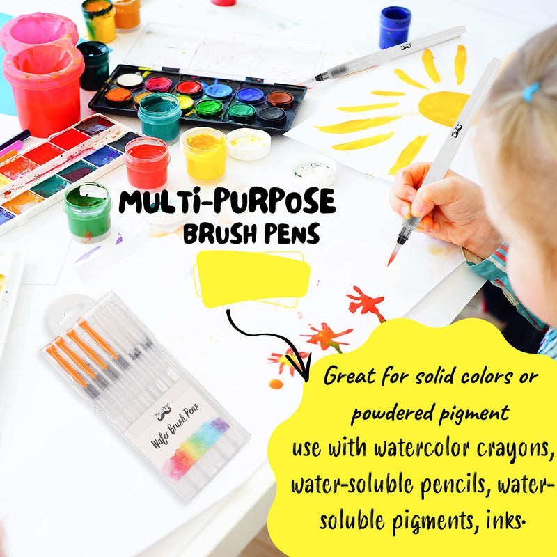  [AUSTRALIA] - Mr. Pen- Watercolor Brush Pens, 6 pcs, Water Brush Pens for Watercolor, Water Color Pen, Watercolor Paint Pens, Refillable Watercolor Brush Pens, Water Paint Brush, Water Brushes for Watercolor