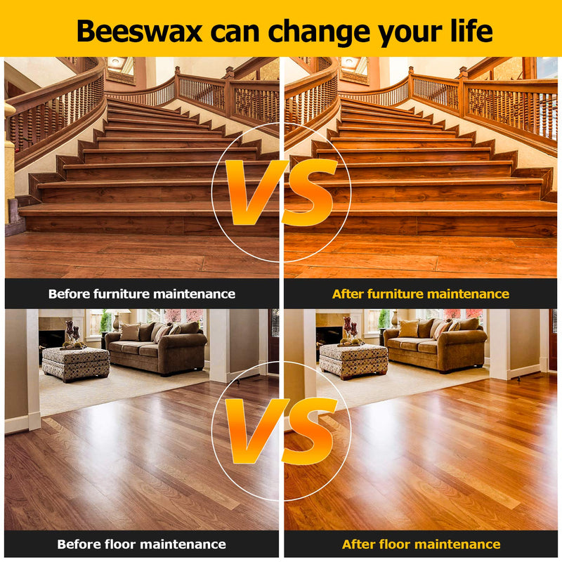  [AUSTRALIA] - CARGEN Beeswax Furniture Polish, Wood Seasoning Beeswax for Furniture Wood Polish for Floor Tables Chairs Cabinets for Home Furniture to Protect and Care 1pcs Wood Wax and Sponge