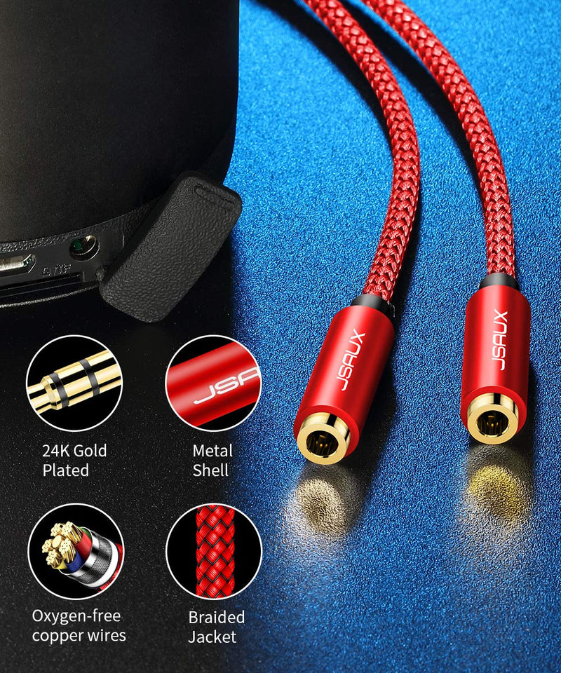  [AUSTRALIA] - JSAUX Headphone Splitter 4ft, Audio Splitter 3.5mm Male TRS to 2 Dual 3.5mm Female Adapter Nylon-Braided Stereo Y Splitter for iPhone, Samsung, Tablets, Laptop, Playstation and More [Red]… Red 1