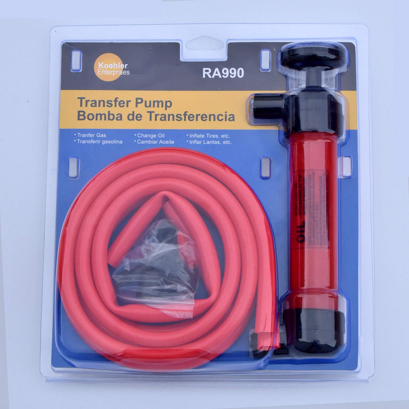 Koehler Enterprises RA990 Multi-Use Siphon Fuel Transfer Pump Kit (for Gas Oil and Liquids), Red - LeoForward Australia