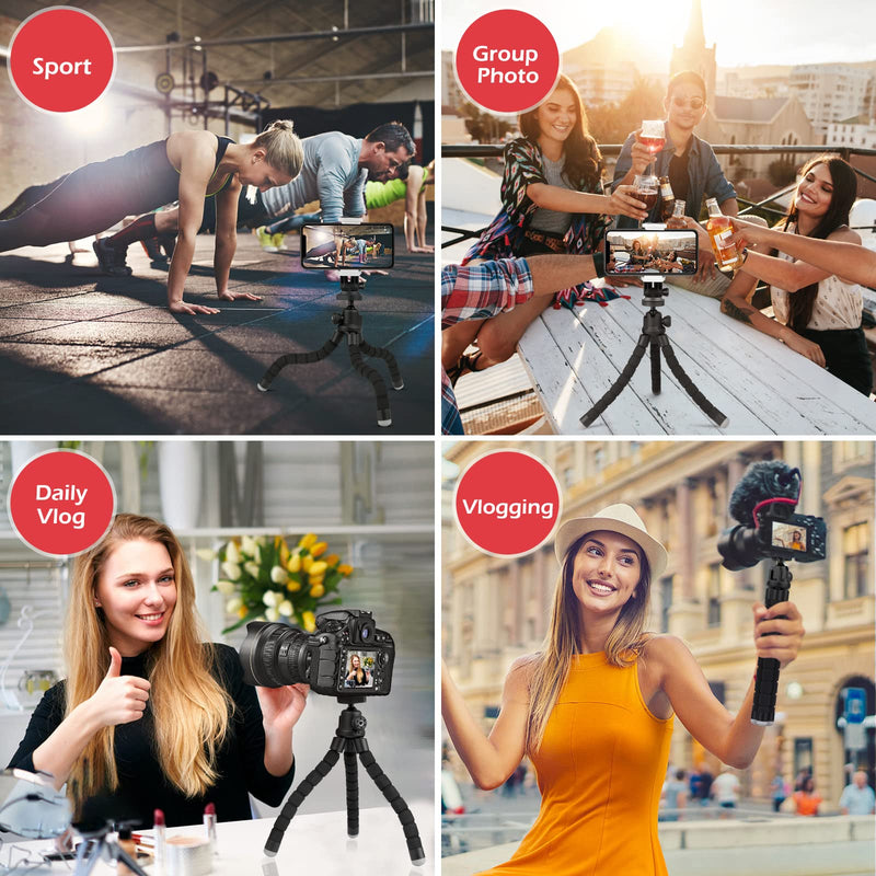  [AUSTRALIA] - 74’’ Camera Tripod Bundle with Cell Phone Tripod with Wireless Remote and Phone Holder, Compatible with Cellphone, Camera, Gopro