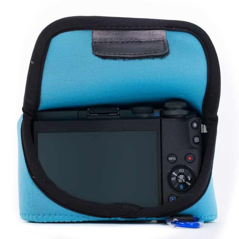  [AUSTRALIA] - Megagear Canon EOS M6 (15-45 mm) Ultra Light Neoprene Camera Case, with Carabiner - Blue - MG1160 15-45 mm