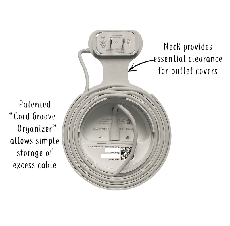  [AUSTRALIA] - Dot Genie Google WiFi [Old Rectangular Plug – NOT Current Round Plug] Outlet Holder Mount Stand: No Messy Screws! (1-Pack) 1 Pack White