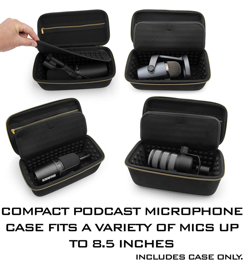  [AUSTRALIA] - CASEMATIX Studio Case Compatible with Rode PodMic, Shure SM7B Microphone and Other Large Podcast Mics with XLR Recording Accessories - Includes Podcasting Mic Bag Only