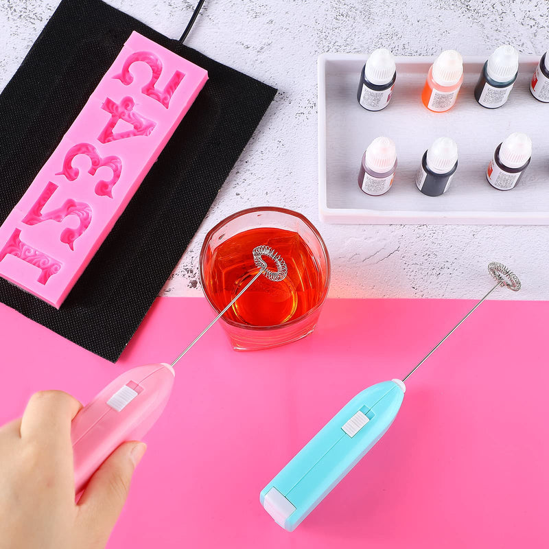  [AUSTRALIA] - Honoson 4 Pieces Epoxy Resin Mixer Stirrer Battery Handheld and Silicone Mats, Heating Mat with USB Interface Bubble Buster Tool