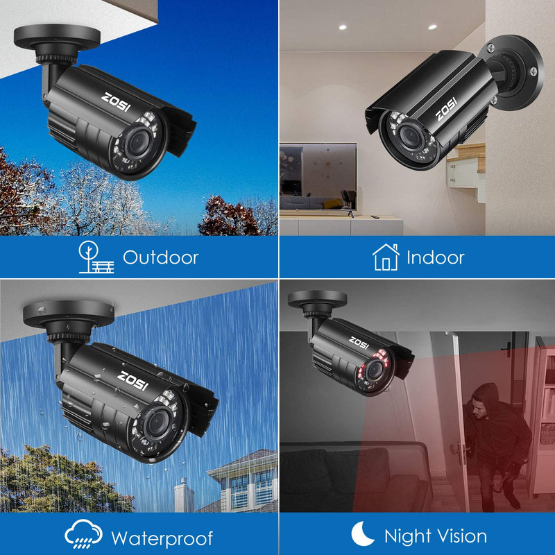  [AUSTRALIA] - ZOSI 1080P Hybrid 4-in-1 HD TVI/CVI/AHD/CVBS 1920TVL 2.0MP CCTV Camera Home Security System 80ft Day/Night Vision Metal Waterproof Housing For 960H,720P,1080P,5MP,4K analog Surveillance DVR Wired-1Cam