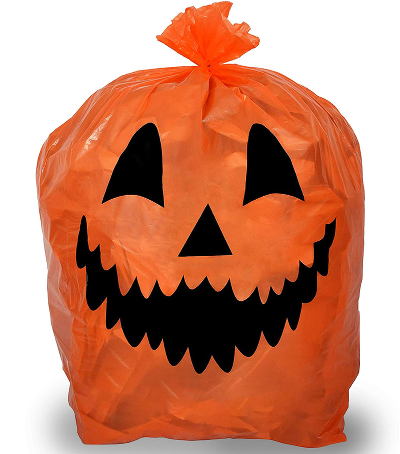 Skeleteen Pumpkin Leaf Bags Decorations - Jack O Lantern Outdoor Yard Fall Lawn and Leaves Pumpkins Decorating Bag with Ties - 3 Sizes - LeoForward Australia
