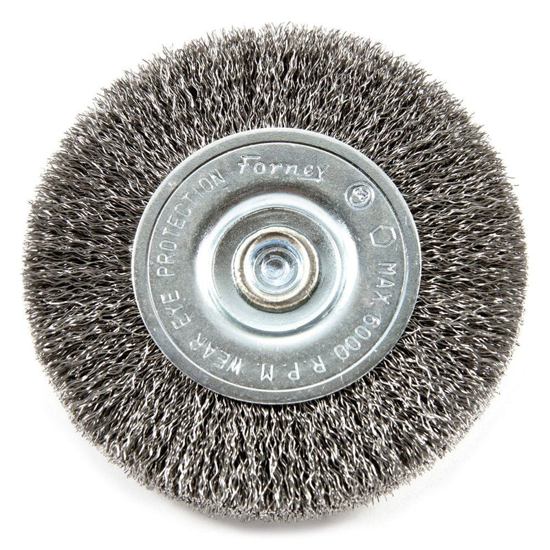  [AUSTRALIA] - Forney 72736 Wire Wheel Brush, Fine Crimped with 1/4-Inch Hex Shank, 3-Inch-by-.008-Inch
