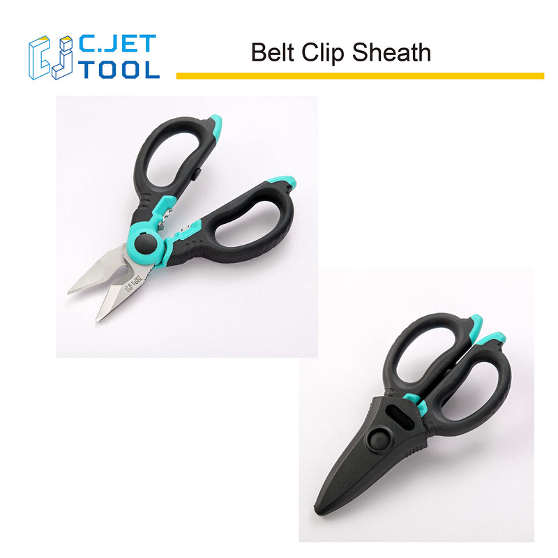  [AUSTRALIA] - C.JET TOOL 6" Stainless Electrician Scissors Heavy Duty Professional for Aluminium Copper Soft Cable (Turquoise) Turquoise