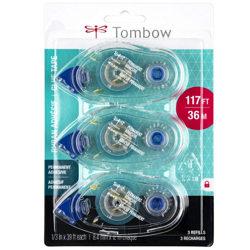  [AUSTRALIA] - Tombow 62207 MONO Permanent Adhesive Refills, 3-Pack. Easy to Use Refills for a Strong, Instant Bond