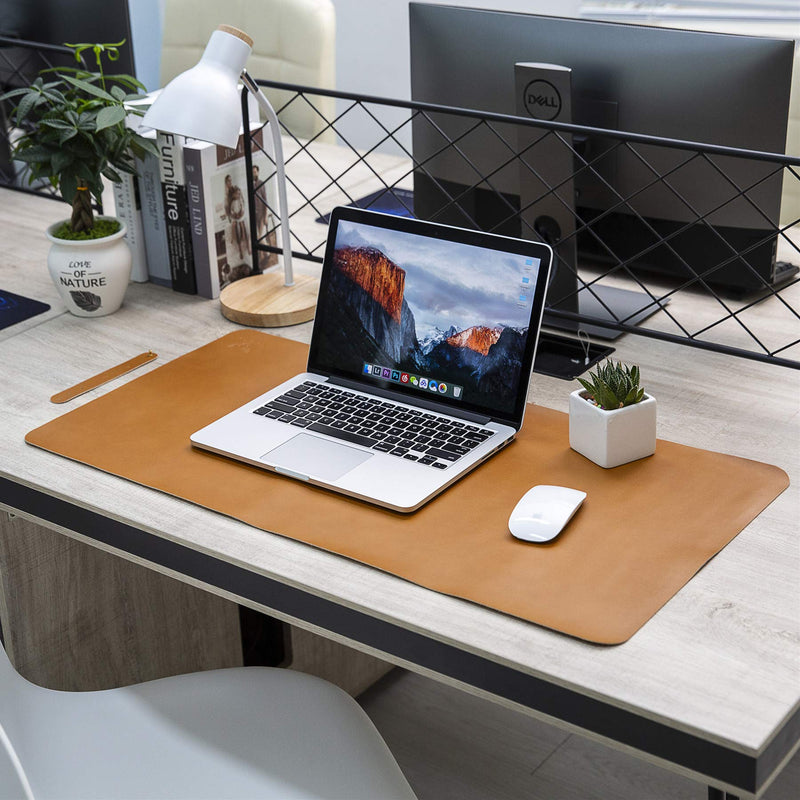 Yikda Leather Mouse pad Desk mat, Microfiber Leather Desk pad Large Mouse pad, Waterproof Desk Mat for Desktop （31"x15.7" Brown 31.5" x 15.7" - LeoForward Australia
