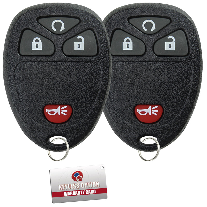 KeylessOption Keyless Entry Remote Control Car Key Fob Replacement For 15913421 (Pack of 2) black - LeoForward Australia