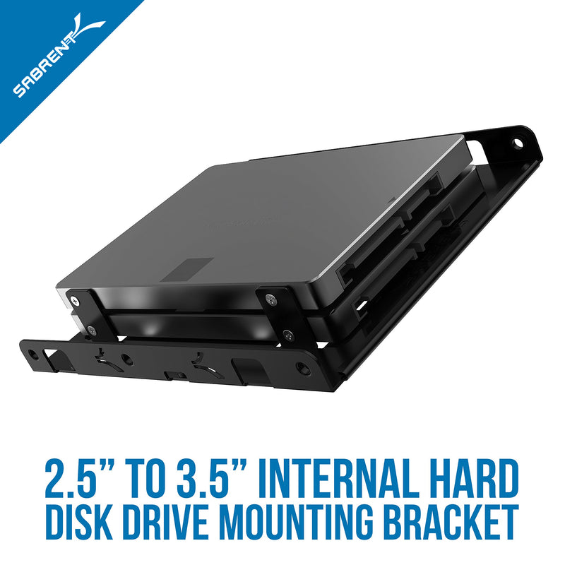  [AUSTRALIA] - SABRENT 3.5-Inch to x2 SSD / 2.5-Inch Internal Hard Drive Mounting Kit [SATA and Power Cables Included] (BK-HDCC) Bracket + Cables