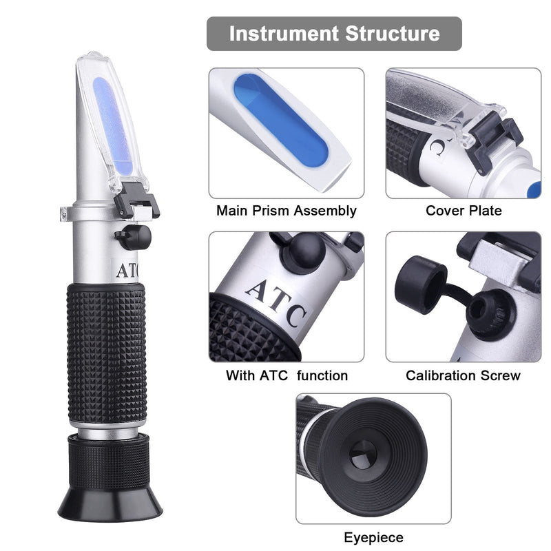 Tiaoyeer Brix Refractometer with ATC Digital Handheld Refractometer for Beer Wine Brewing, Dual Scale-Specific Gravity 1.000-1.130 and Brix 0-32% - LeoForward Australia