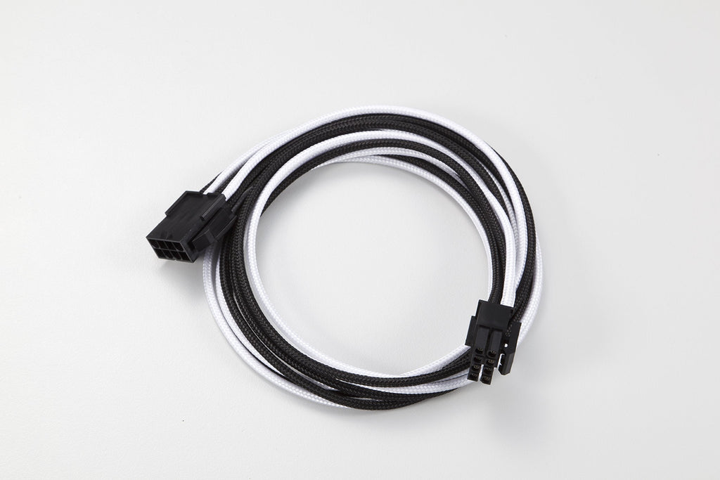  [AUSTRALIA] - Phanteks 8 to 8 (4+4) Pin M/B Premium Sleeved Extension Cable 19.68" 500mm Length, Black/White (PH-CB8P_BW) 8 Pin
