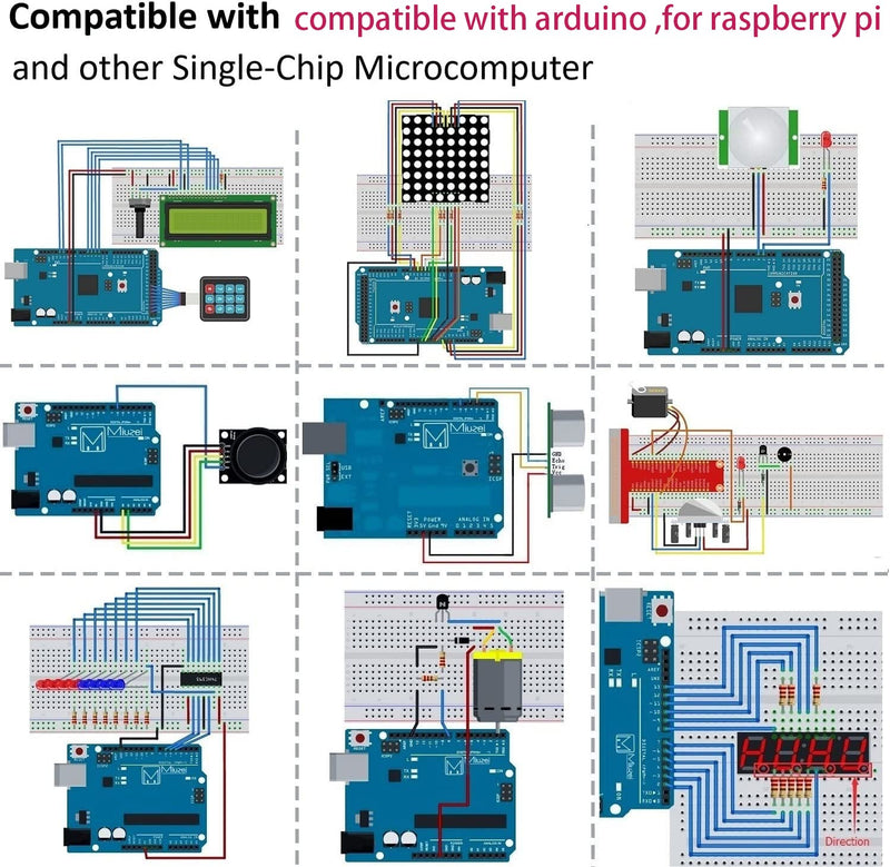  [AUSTRALIA] - Miuzei Starter Kit for Arduino Projects Electronics Kit with Breadboard with 58 Lessons, 235 Components LC Display, Breadboard, Sensors, Relays, GPIO Expansion, for Raspberry Pi Course