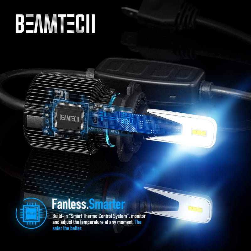  [AUSTRALIA] - BEAMTECH 9005 LED Bulbs,Fanless CSP Y19 Chips 8000 Lumens 6500K Xenon White HB3 Extremely Bright Conversion Kit Ultra Thin All In One Low Fog Light