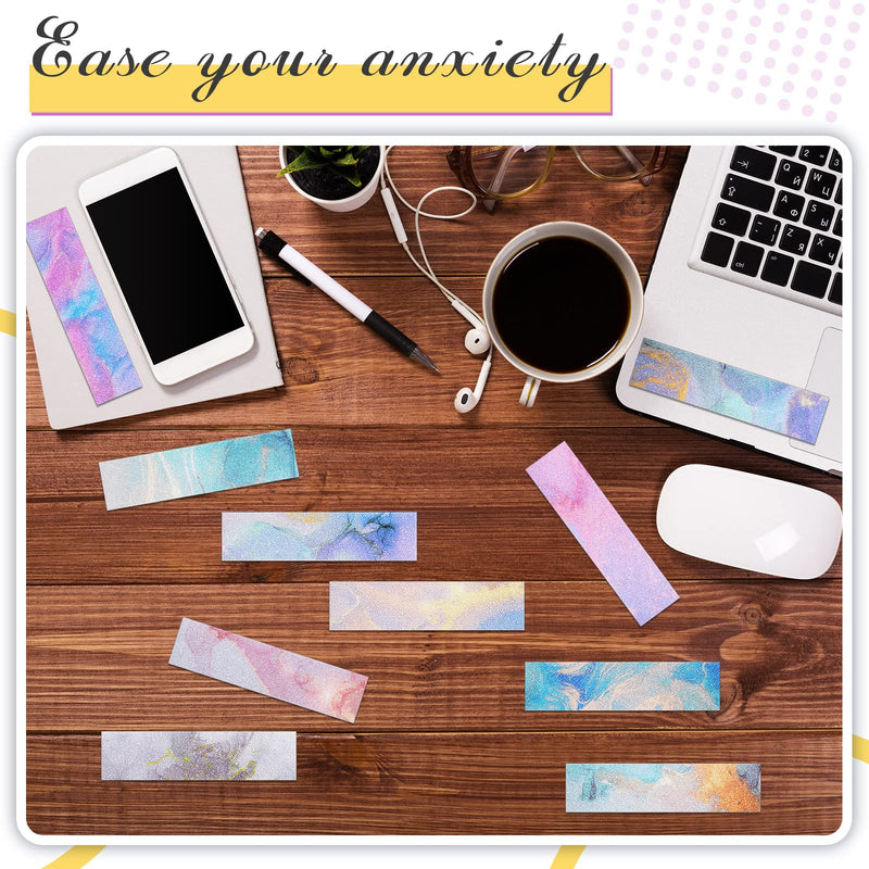  [AUSTRALIA] - 50 Pieces Calm Stickers Anxiety Sensory Stickers Textured Sensory Adhesives Sensory Strips Anxiety Strips Adhesive Stress Relief Calming Strips for Anxiety for Phone Shell Chain of Keys (Marble Style) Marble Style