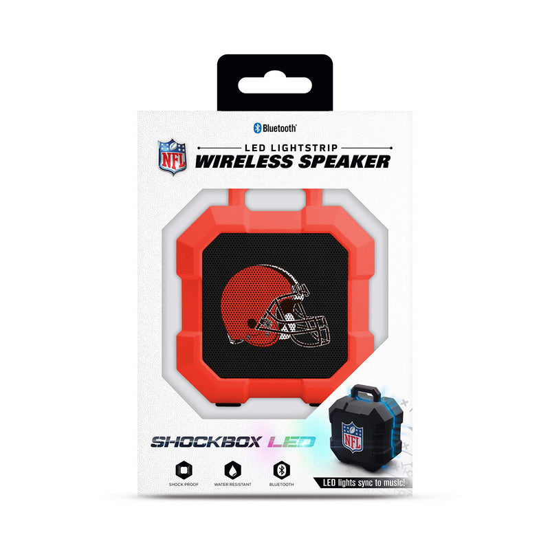 NFL Cleveland Browns Shockbox LED Wireless Bluetooth Speaker, Team Color - LeoForward Australia