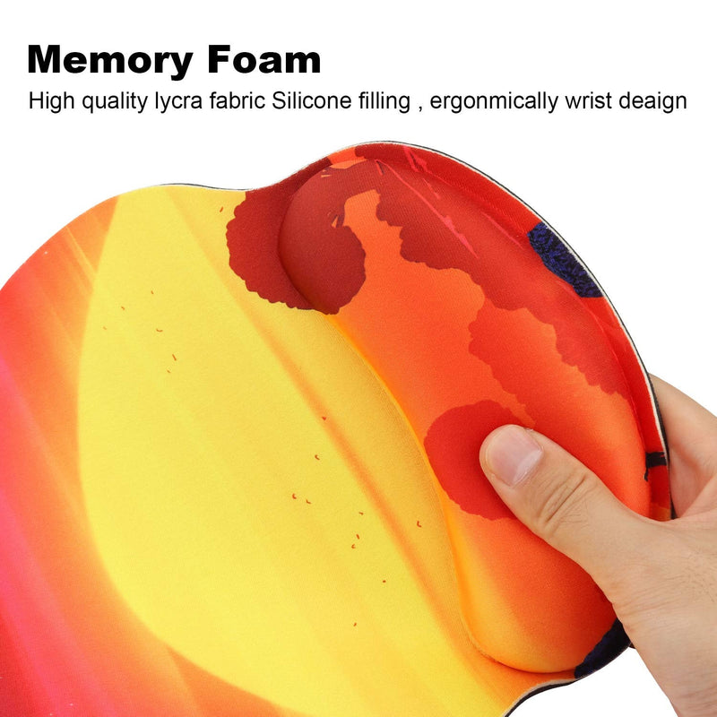  [AUSTRALIA] - Cmhoo Ergonomic Mouse Pad Wrist Rest Pad with Wrist Support Memory Gel Non-Sliding Rubber Base for Computer and Office - 10x9 sunset2