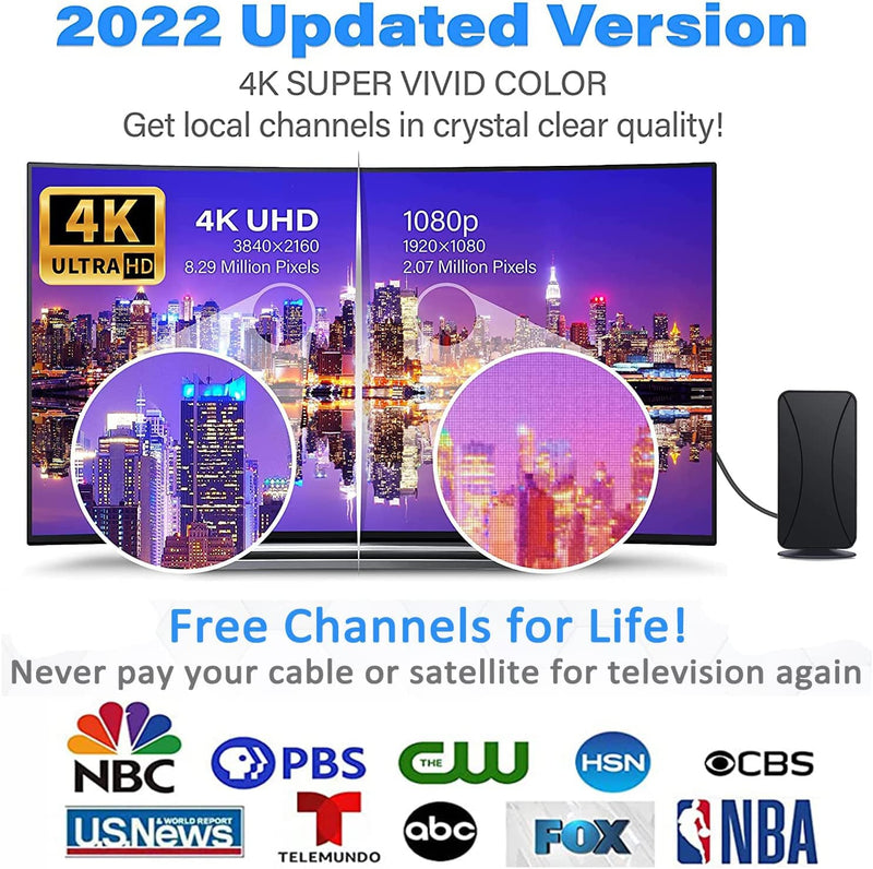  [AUSTRALIA] - TV Antenna - Amplified HD Digital Indoor TV Antenna 300 Miles Long Range - Support 4K 1080p Indoor HDTV Local Channels