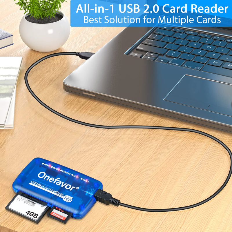  [AUSTRALIA] - Onefavor SmartMedia Cards Reader Writer, All-in-1 USB Universal Multi Card Adapter, Smart Media, xD, SD, UHS-I, MMC, MS Pro Duo, CF, MD, Camera Flash Memory Cards Reader for Windows, Mac, Linux