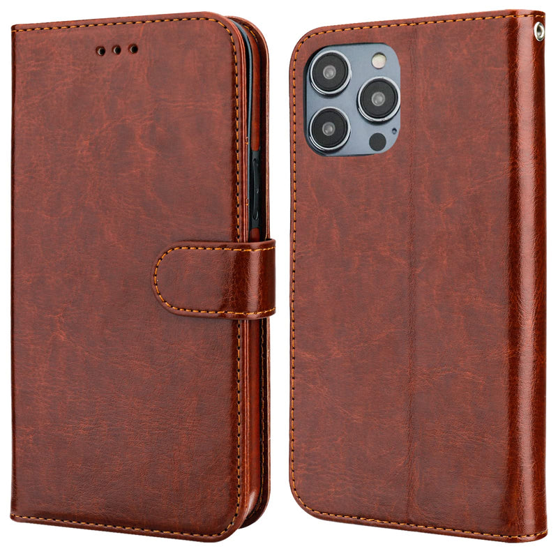  [AUSTRALIA] - Bocasal Detachable Wallet Case for iPhone 14 Pro Max RFID Blocking Card Slots Holder Premium PU Leather Magnetic Kickstand Shockproof Wrist Strap Removable Flip Protective Cover 5G 6.7 inch (Brown) Brown