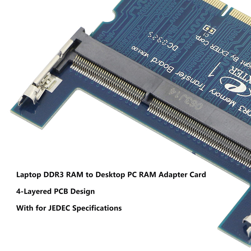  [AUSTRALIA] - Laptop DDR3 SO-DIMM to Desktop DIMM Memory RAM Adapter,Gelrhonr Desktop PC Memory Cards Converter,1.5v（Reverse） Blue