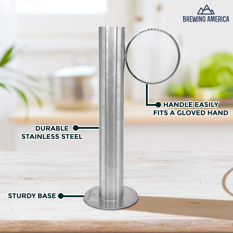 Maple Syrup Hydrometer Test Cup for Sugar and Moisture Content Measurement for Consistently Delicious Pure Syrup - Stainless Steel - 10 Inches Tall - LeoForward Australia